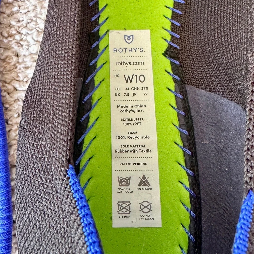 Rothy's The Point Black Slip On Ballet Flats Women's Size 10 - Picture 7 of 7